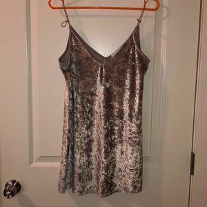 Silver velvet mini dress